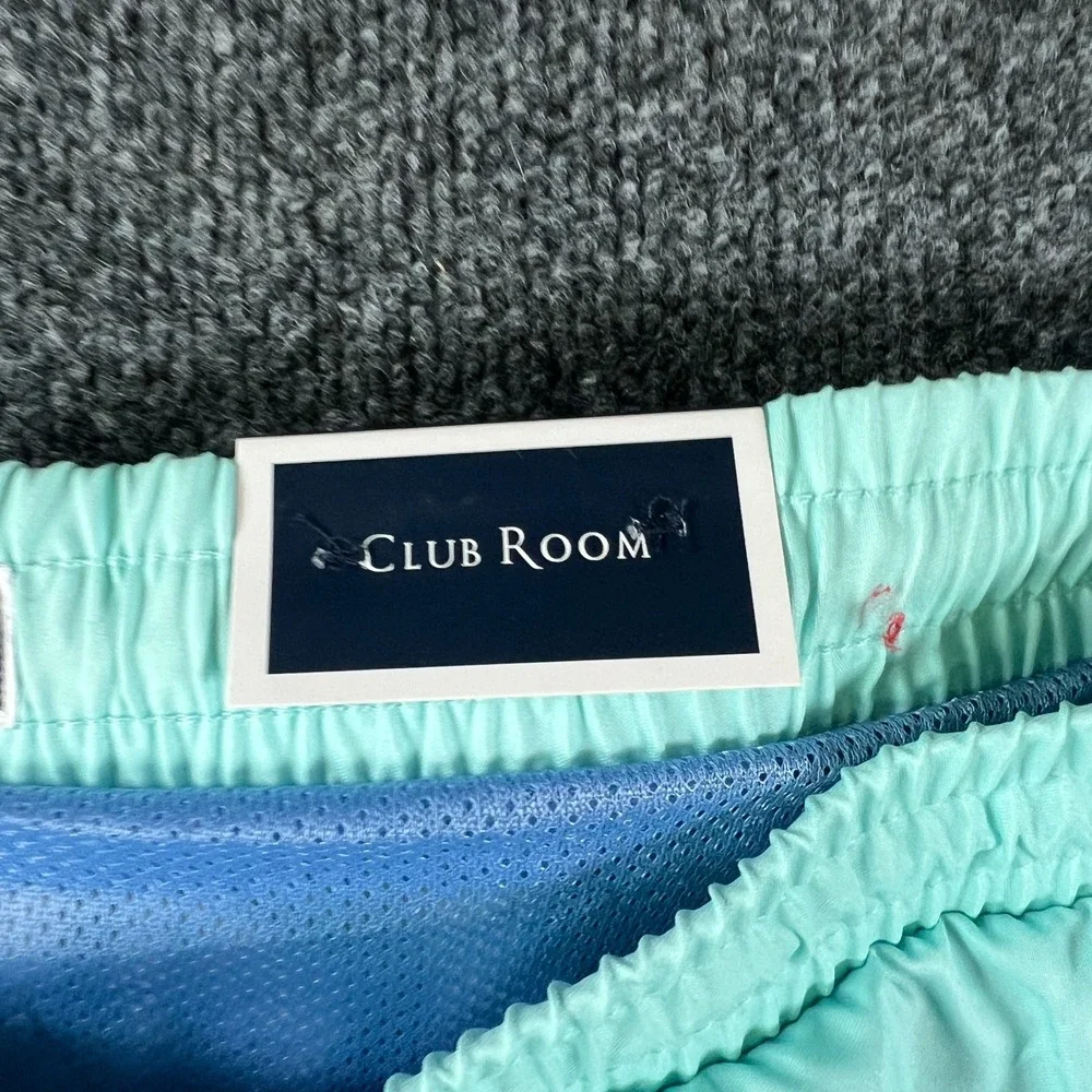 Club Room Swim Trunks Men XL Blue Combo Color Block Quick Dry Surfing Drawstring